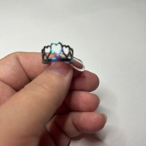 Iridescent Heart Stainless Steel Ring
